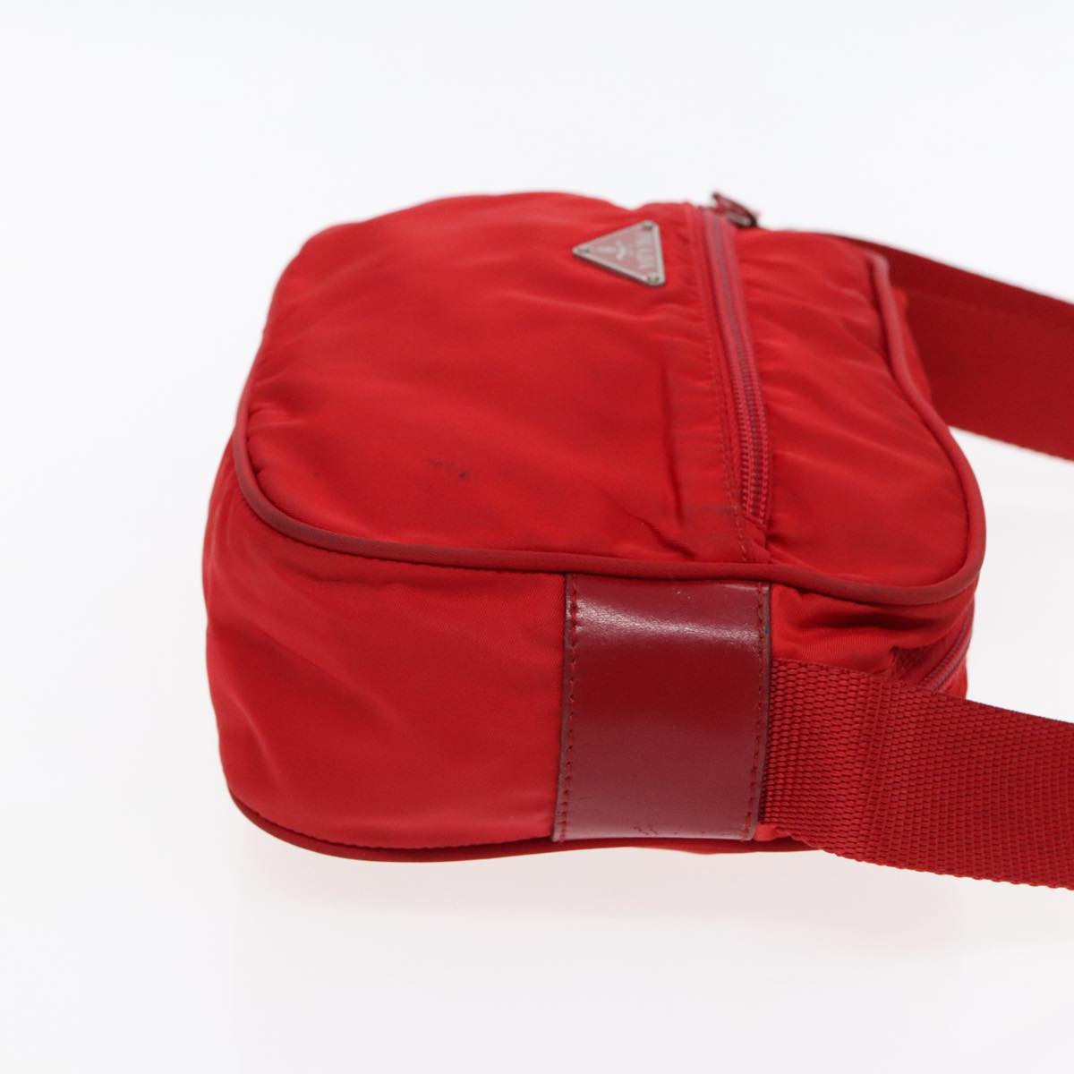 Luxury Prada Shoulder Bag Nylon Red Silver  ar12685