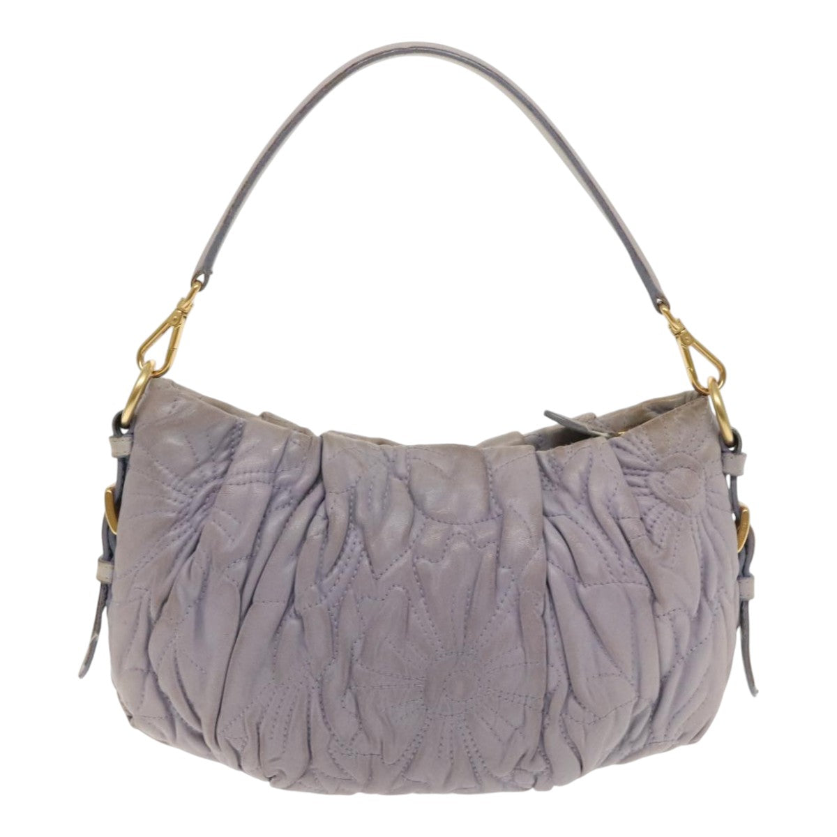 Luxury Prada Shoulder Bag Leather Purple Gold  ar12692