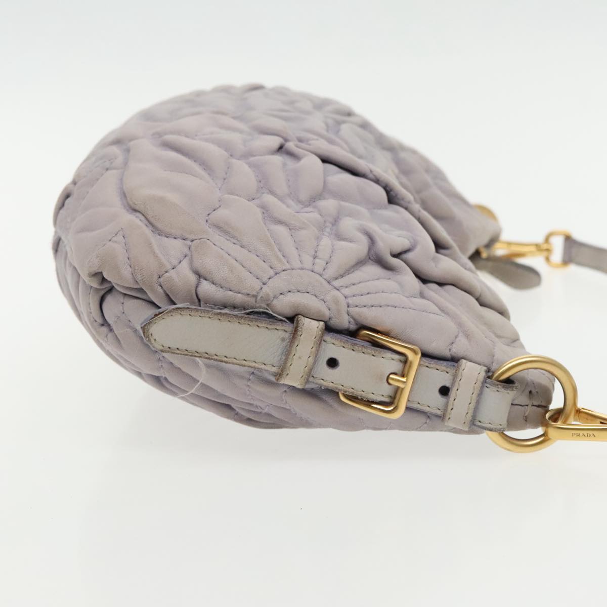 Luxury Prada Shoulder Bag Leather Purple Gold  ar12692