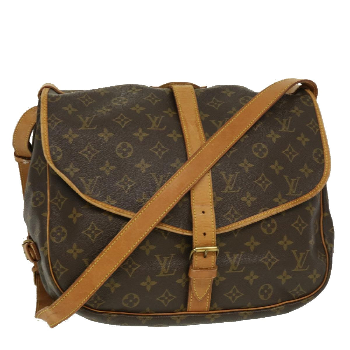 LOUIS VUITTON Monogram Saumur 35 Shoulder Bag M42254 LV ar7047