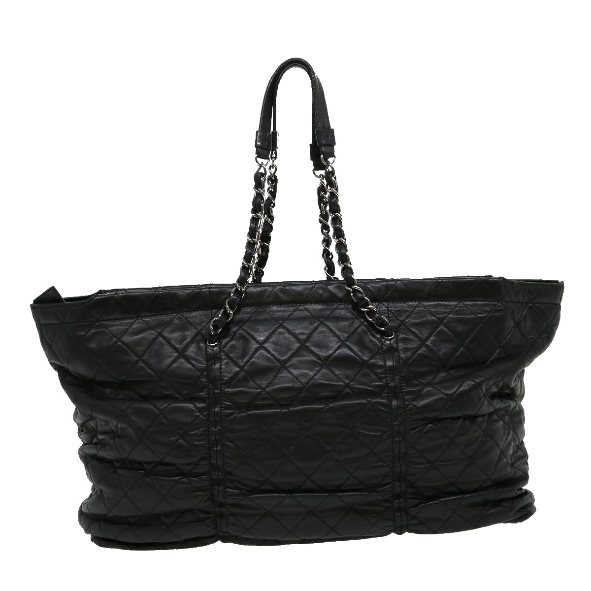 Luxury Chanel Chain Matelasse Tote Bag Lamb Skin Black CC  ar7246A