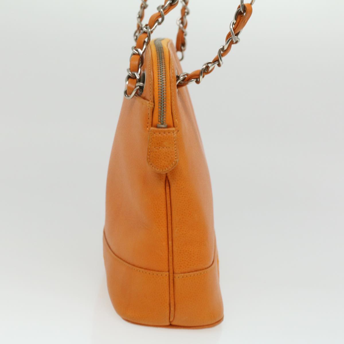 Luxury Chanel Chain Shoulder Bag Caviar Skin Orange CC  ar8526