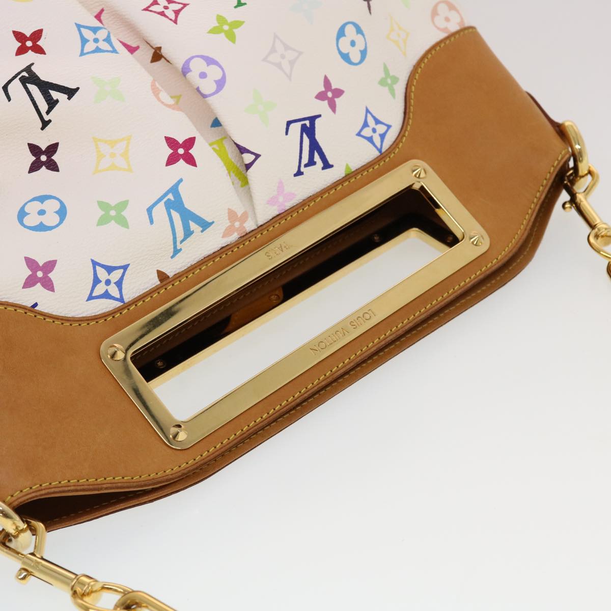 LOUIS VUITTON Monogram Multicolor Judy GM Shoulder Bag White M40253 ar9578A