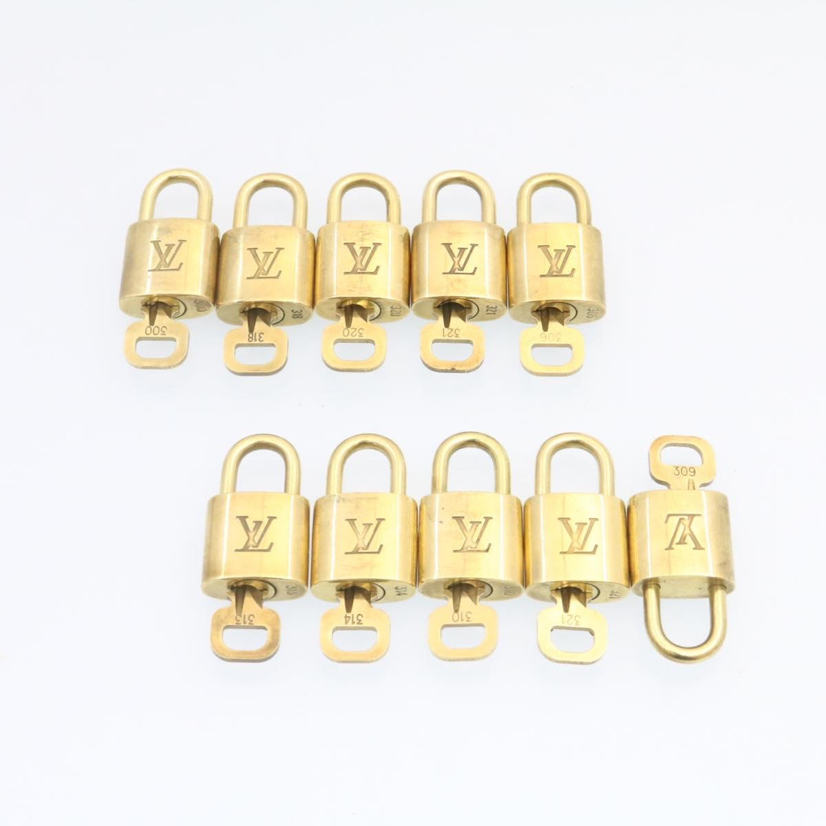 LOUIS VUITTON Padlock 10set Gold Tone LV as143