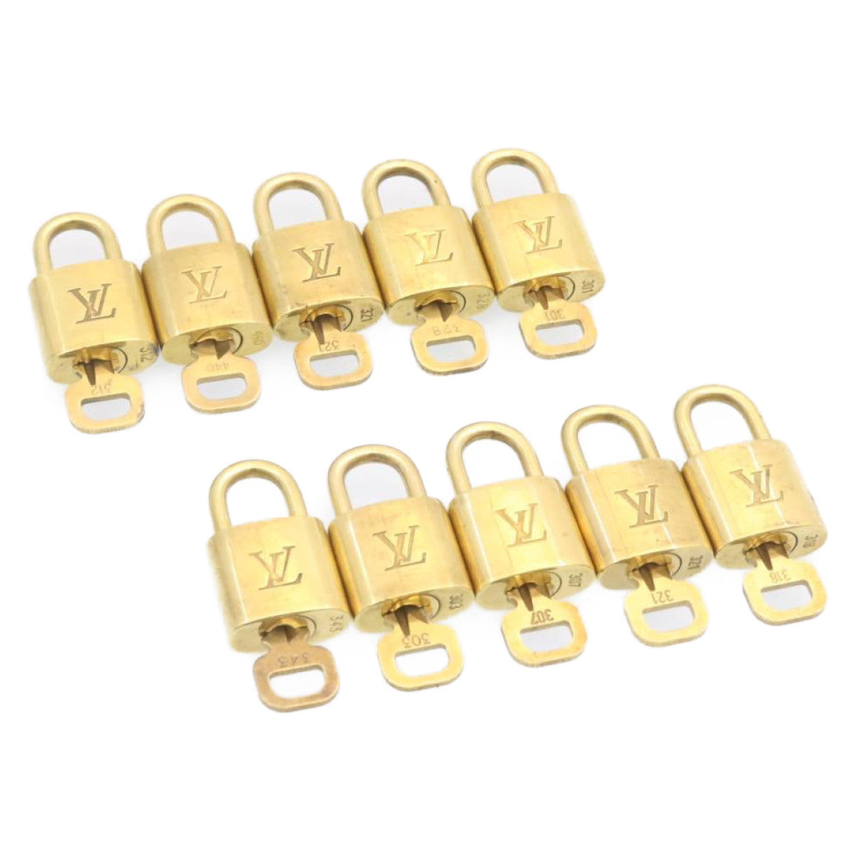 LOUIS VUITTON Padlock 10set Padlock Gold Tone LV as284