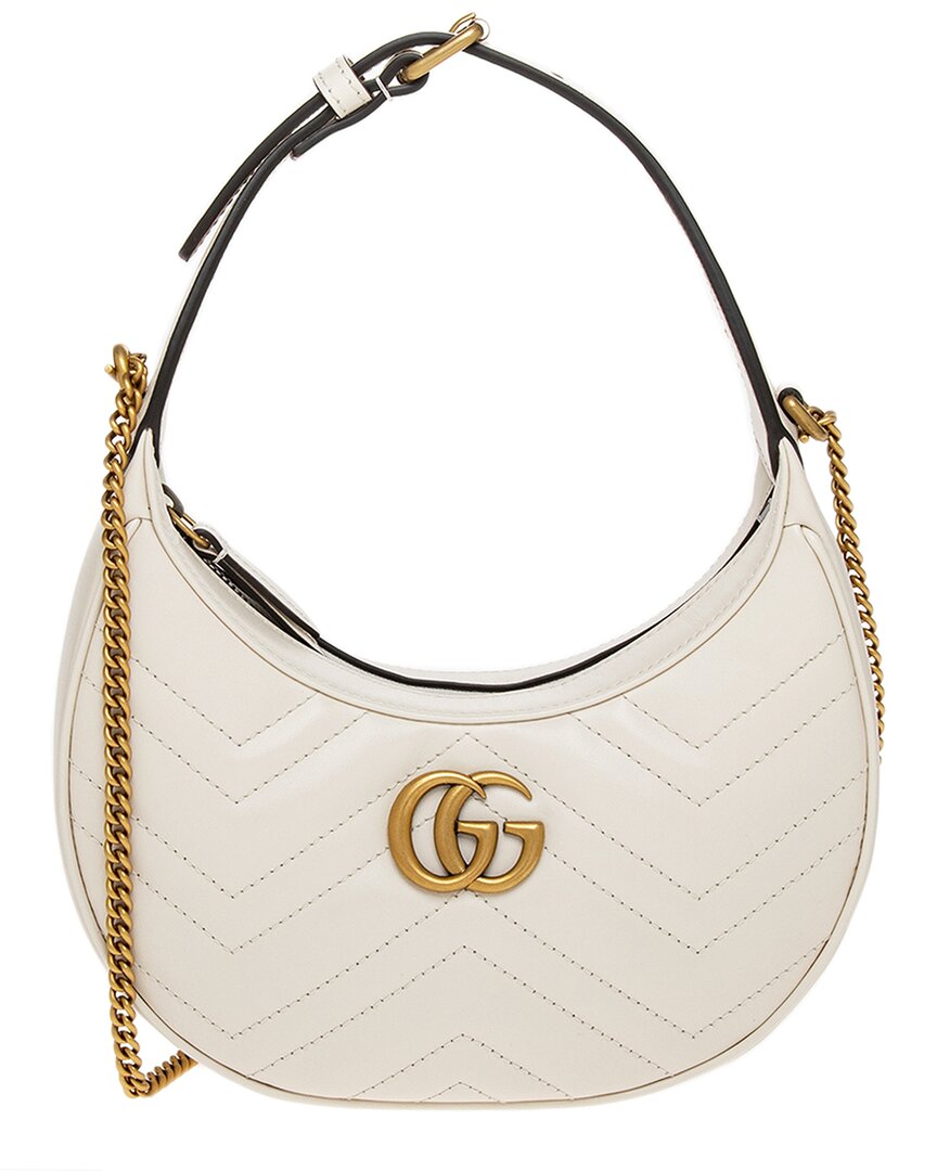 Luxury Gucci Trending 2025 GG Marmont Half Moon Shaped Mini Leather Hobo Bag