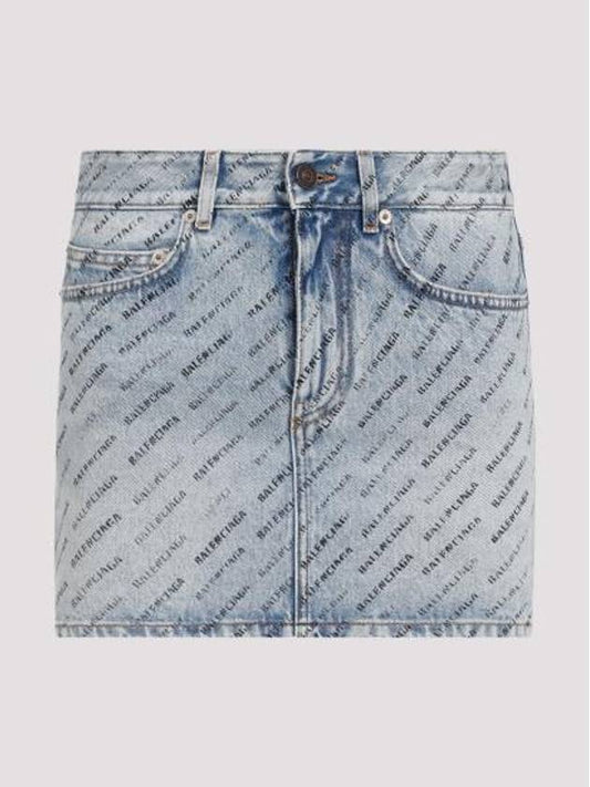 Luxury Balenciaga short skirt 744972 TQW66 4141 ICED BLUE