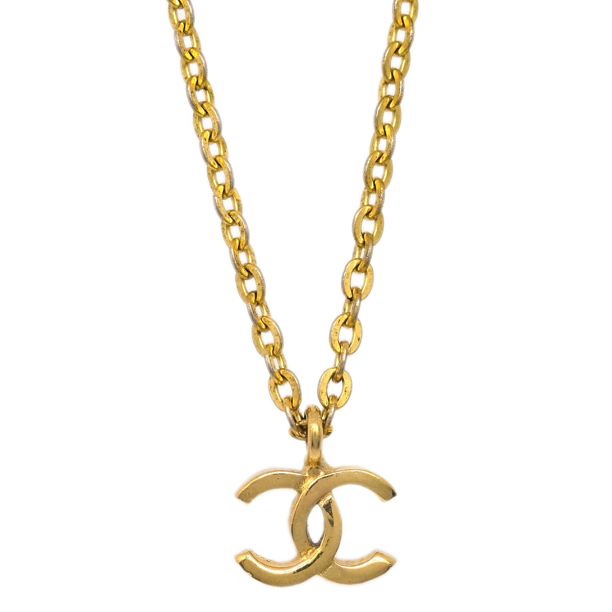 Chanel Mini CC Chain Pendant Necklace Gold 376/1982