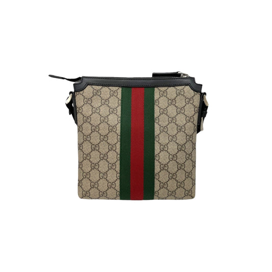 Luxury Gucci GG Canvas Web Messenger Bag