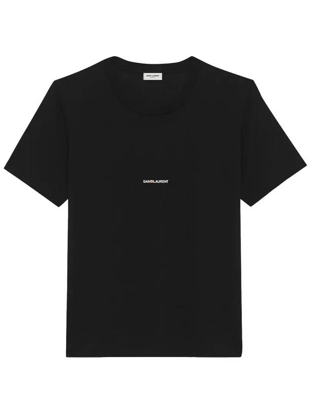 Luxury Saint Laurent Men's Small Logo Short Sleeve T-Shirt Black