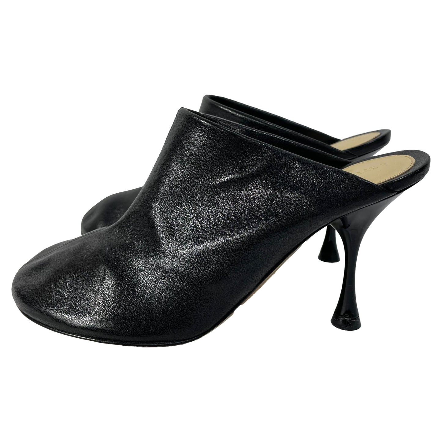 Luxury Bottega Veneta Dot Sock Mules in Black Lambskin Leather