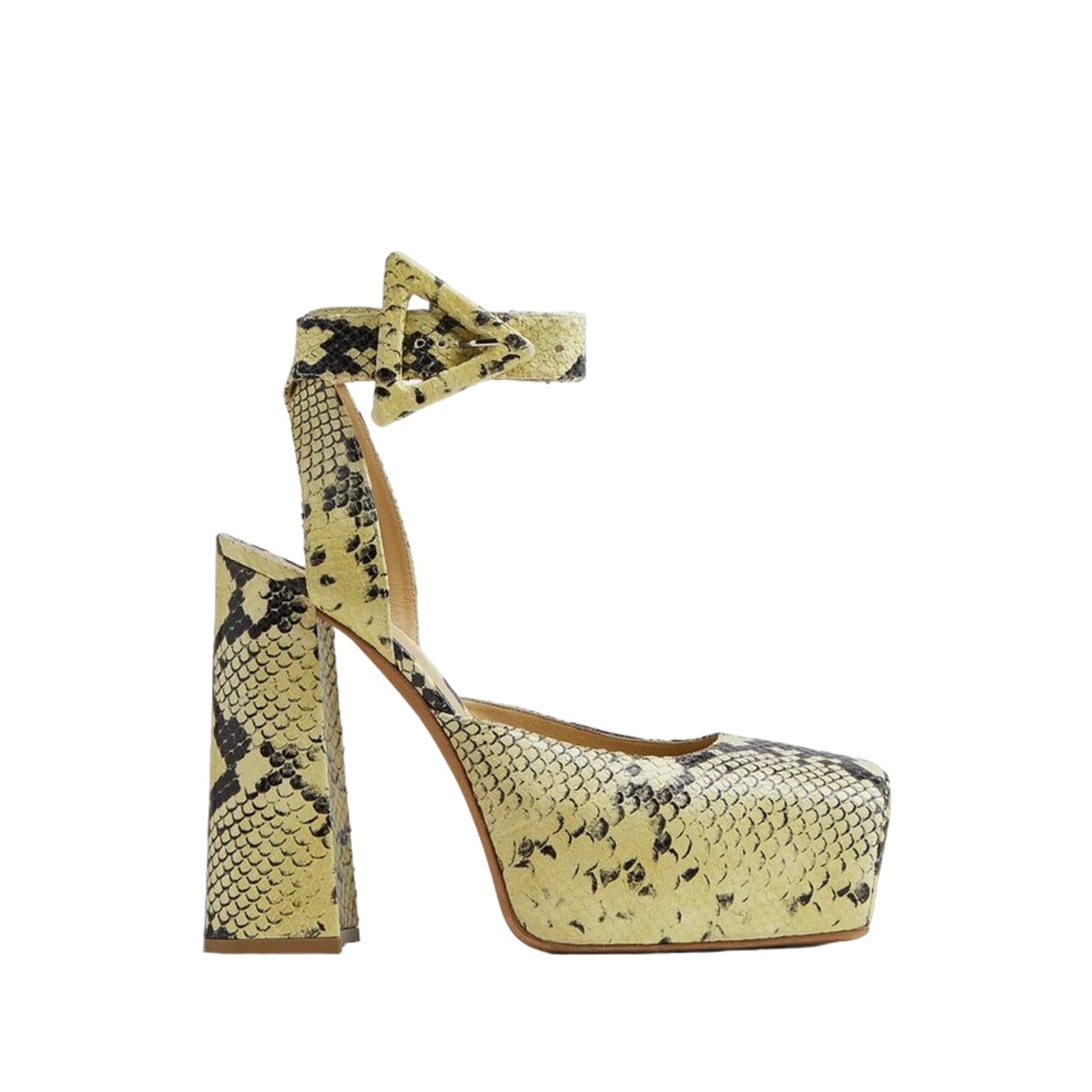 Luxury Bottega Veneta Faded Python Noir Tower Pumps