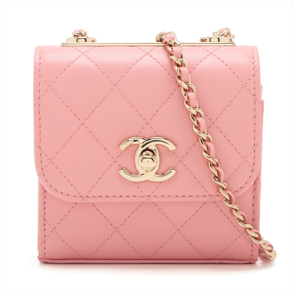 Chanel Mini Matrasse  Single Chain Single Chain Bag Pink G   A81633