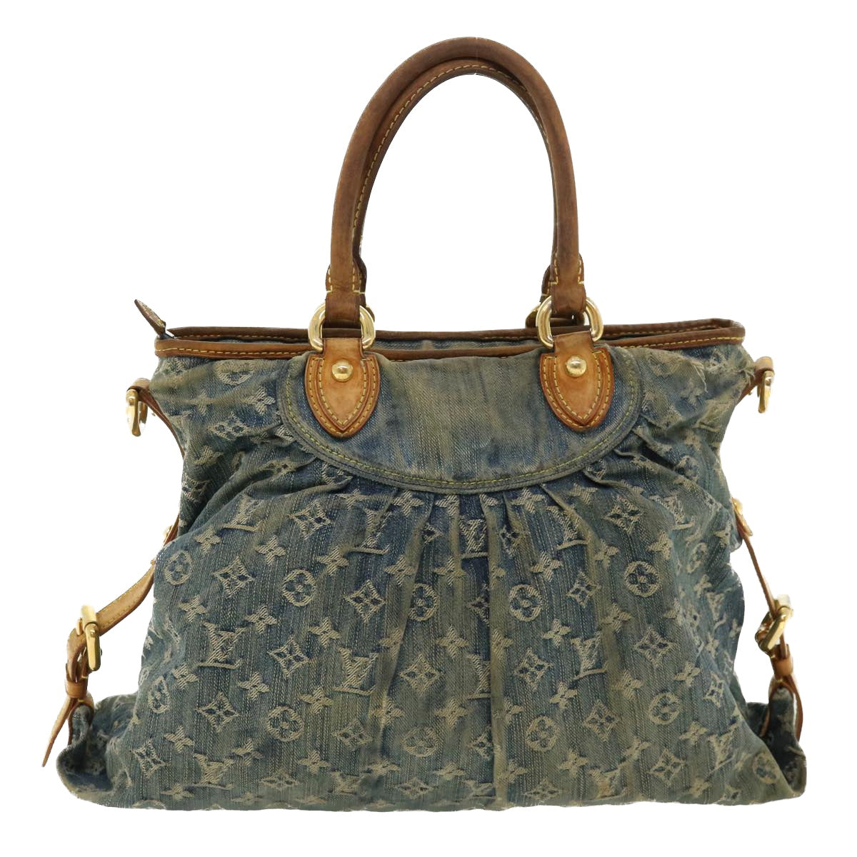 LOUIS VUITTON Monogram Denim Neo Cabby MM Hand Bag 2way Black M95351 B156