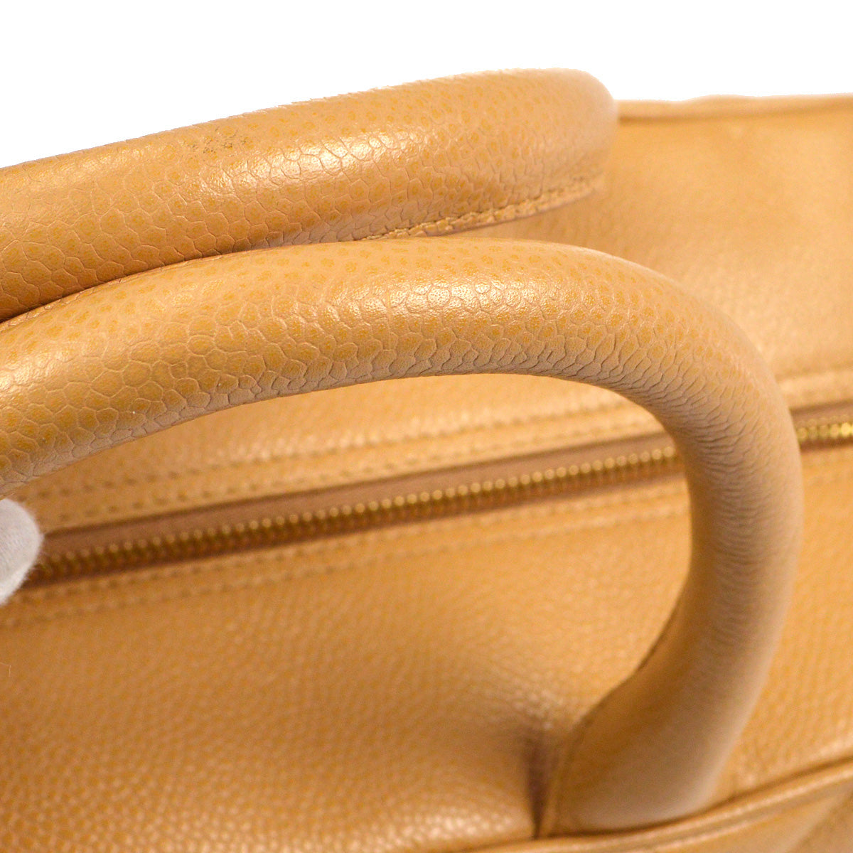 Luxury Chanel 2004-2005 Bowling Bag 37 Beige Caviar