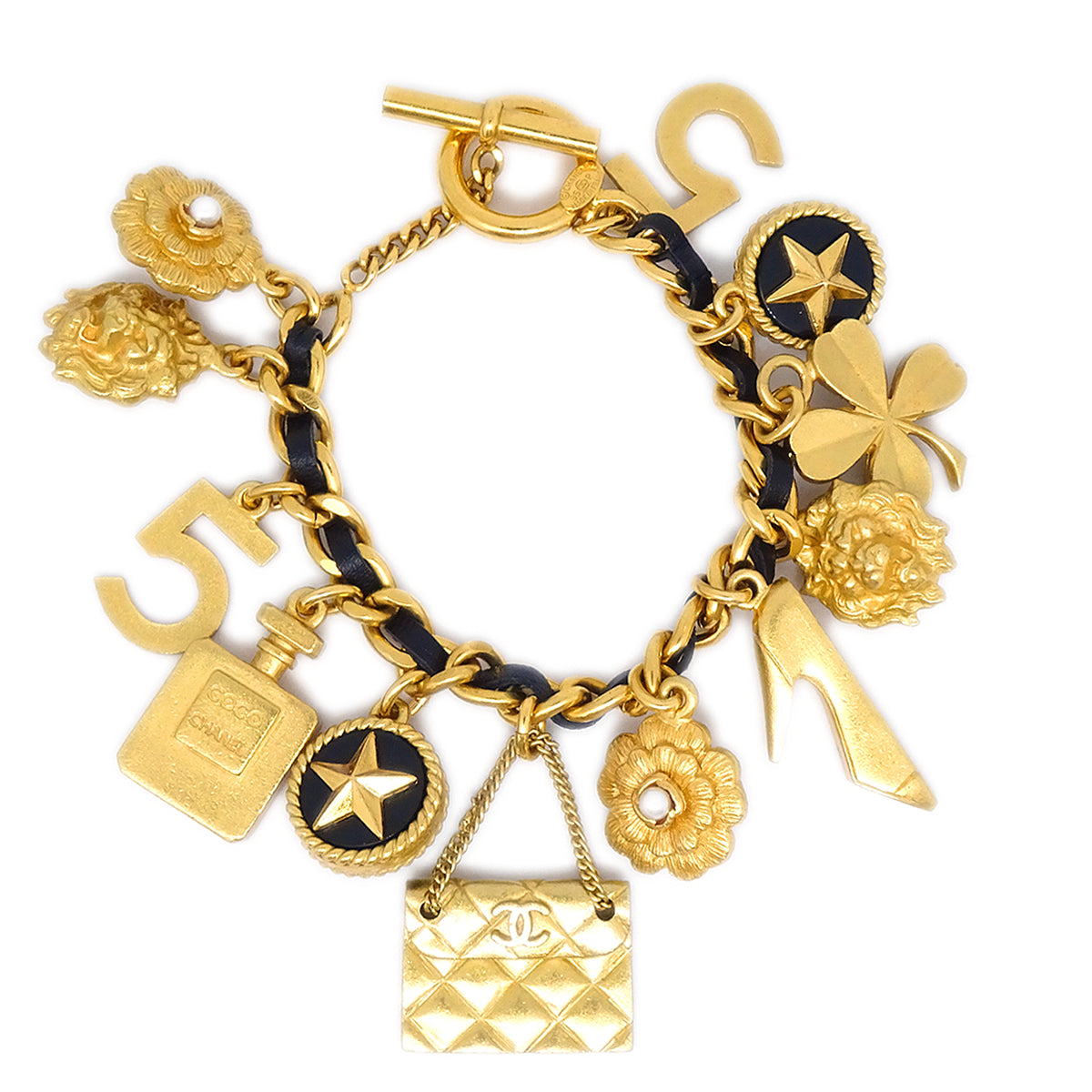 Luxury Chanel 1995 Icon Charm Chain Bracelet