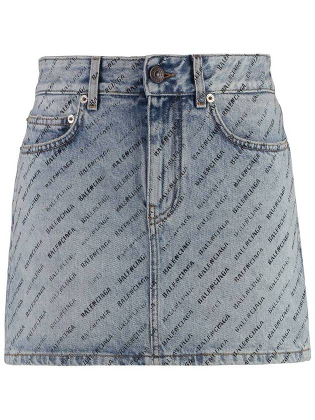 Luxury Balenciaga short skirt 744972 TQW66 4141 ICED BLUE