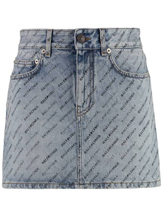 Luxury Balenciaga short skirt 744972 TQW66 4141 ICED BLUE
