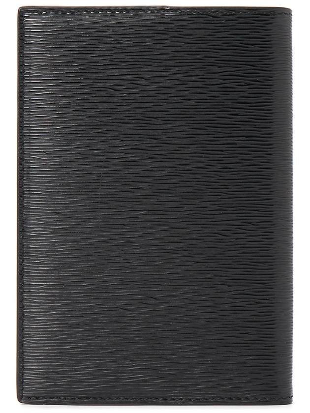Luxury Saint Laurent Logo Print Leather Card Wallet Black