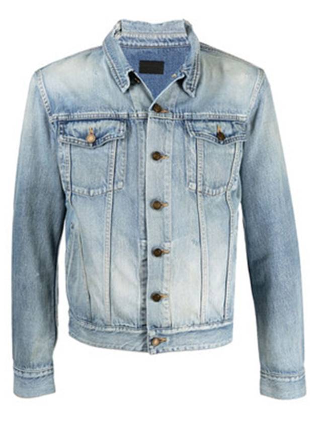 Luxury Saint Laurent Men's Denim Jacket Light Blue