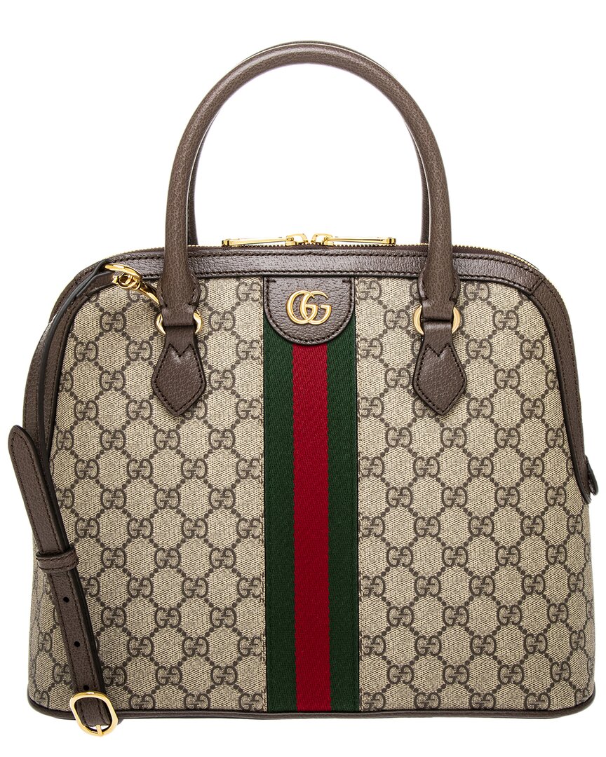 Luxury Gucci Trending 2025 Ophidia Medium GG Supreme Canvas & Leather Shoulder Bag