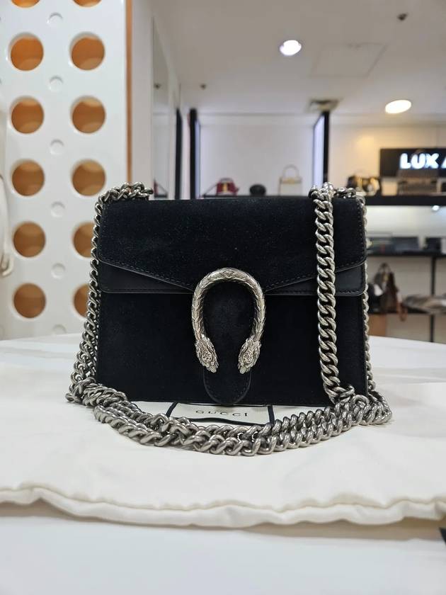 Luxury Gucci Trending 2025 Dionysus suede leather mini black silver chain bag 421970