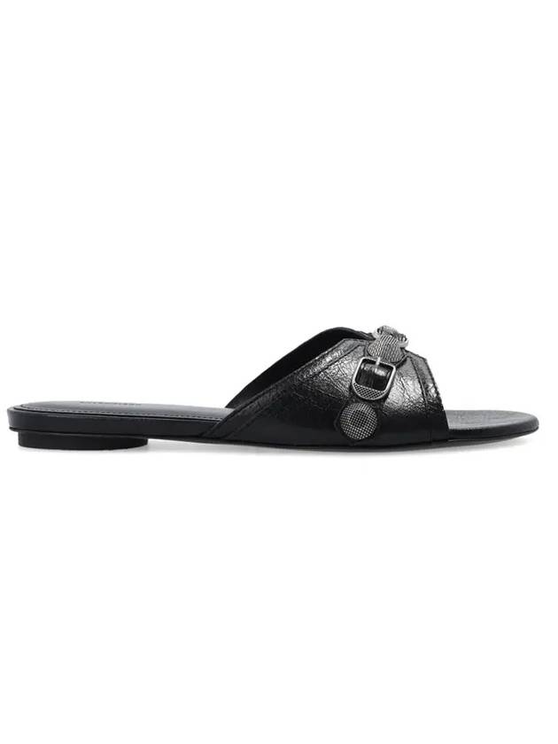 Luxury Balenciaga Cagole Flat Slipper Black
