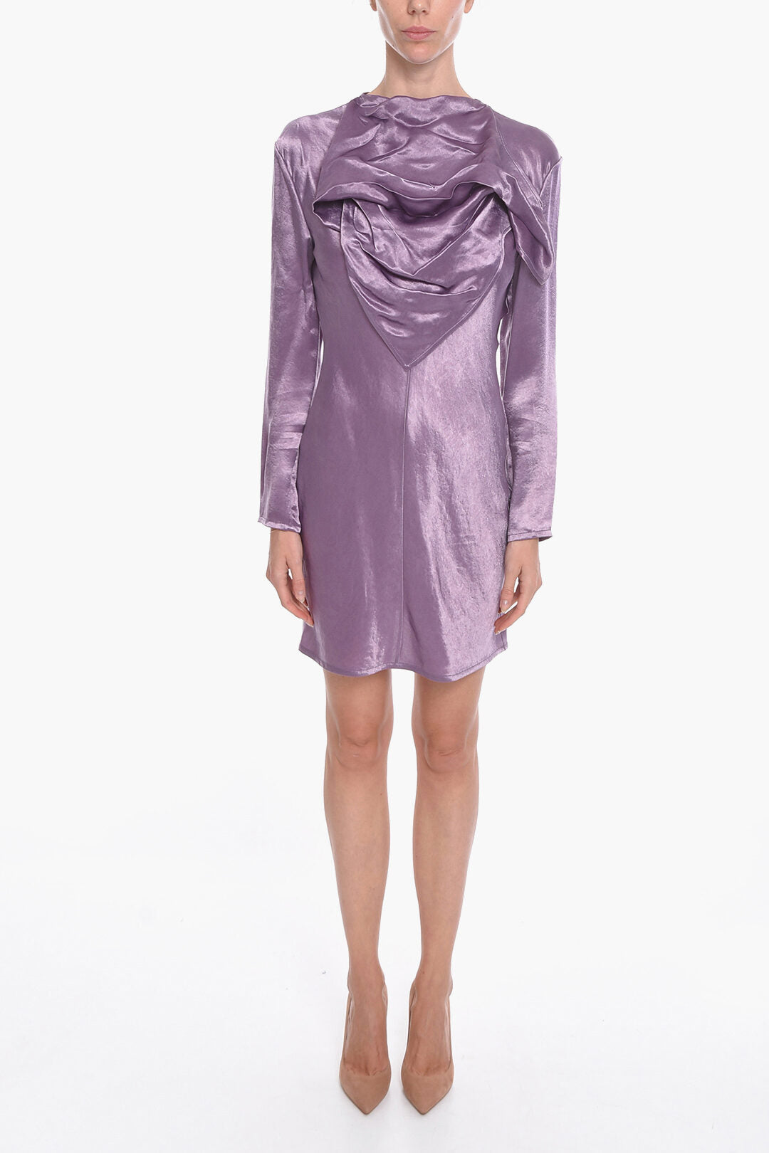 Luxury Bottega Veneta Satin BANDANA Midi Dress