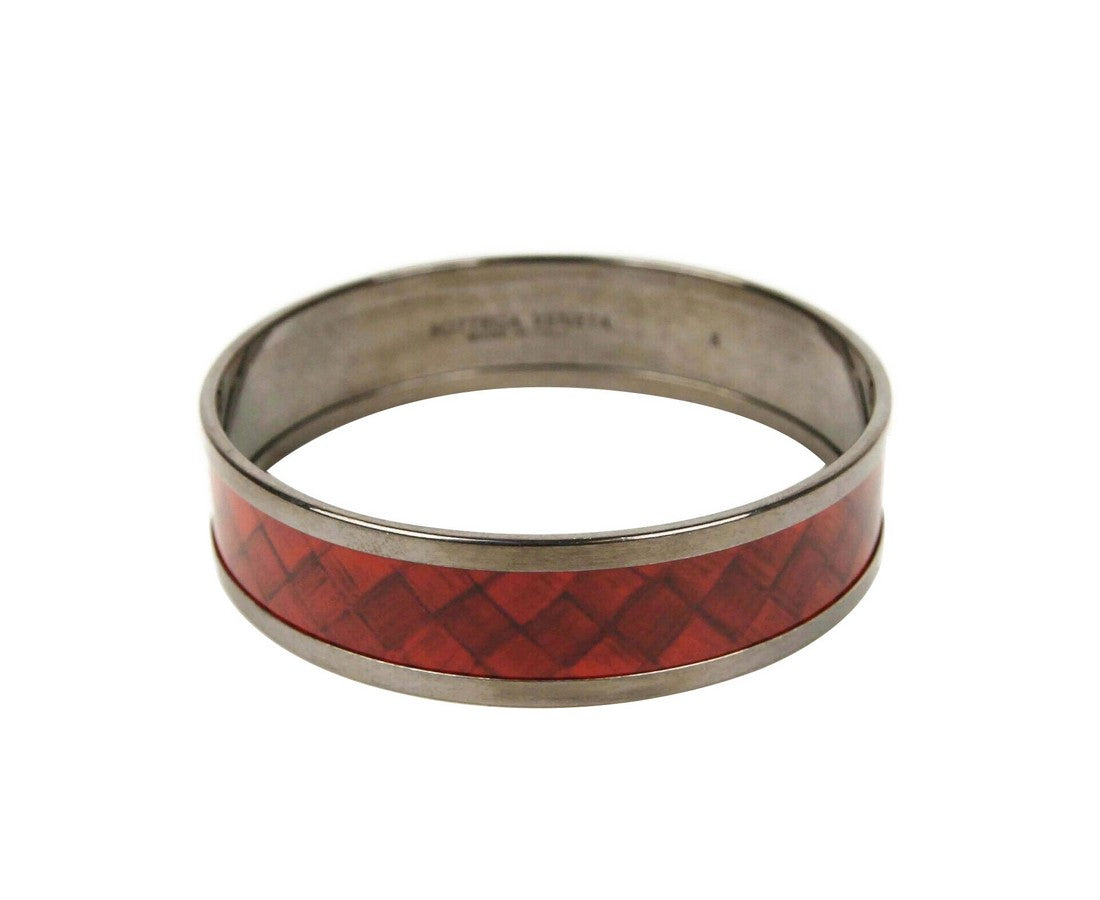 Luxury Bottega Veneta Women' Enamel Metal Woven ilver Bracelet