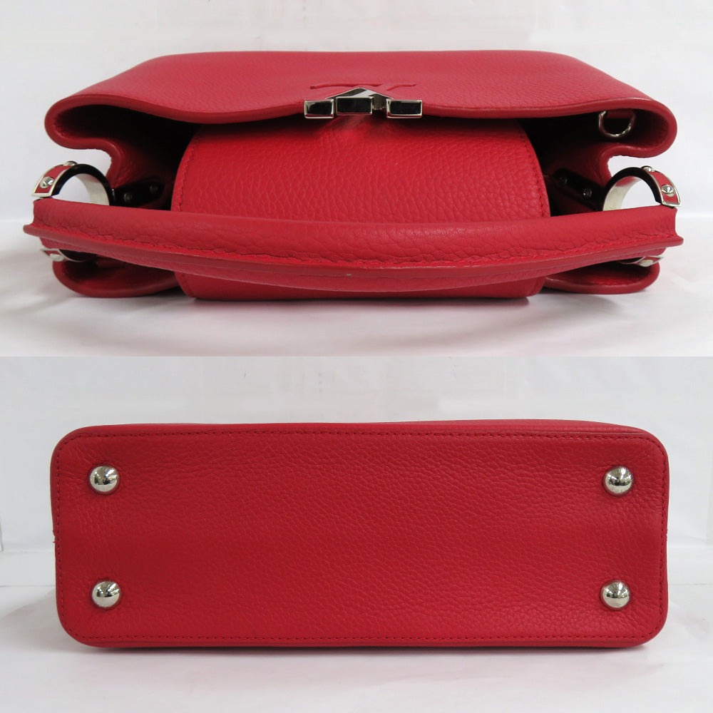 Louis Vuitton Capsine PM M42237 Ru Red Handbag 2WAY High-end  Leather Silver
