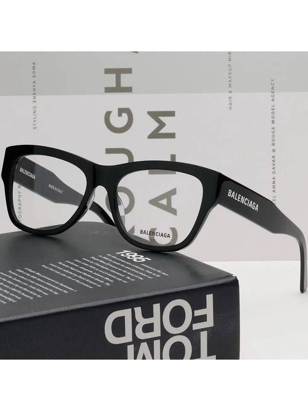 Luxury Balenciaga Acetate Square Eyeglasses Black