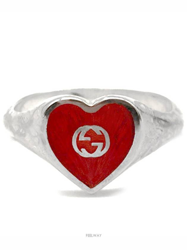 Luxury Gucci Trending 2025 Interlocking Heart Silver Ring 645544 L651519