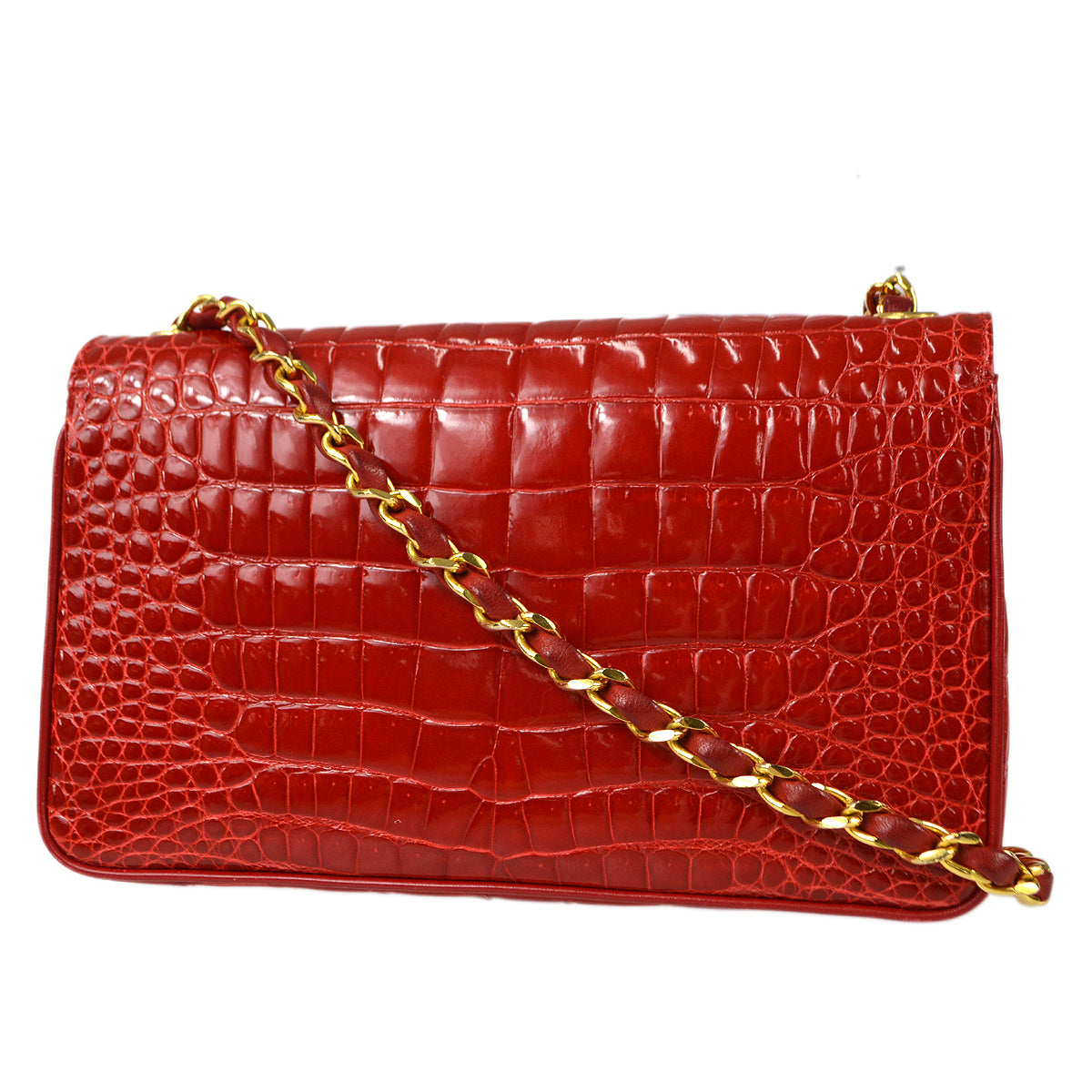 Luxury Chanel * 1986-1988 Big CC Pointed Flap Mini Crocodile