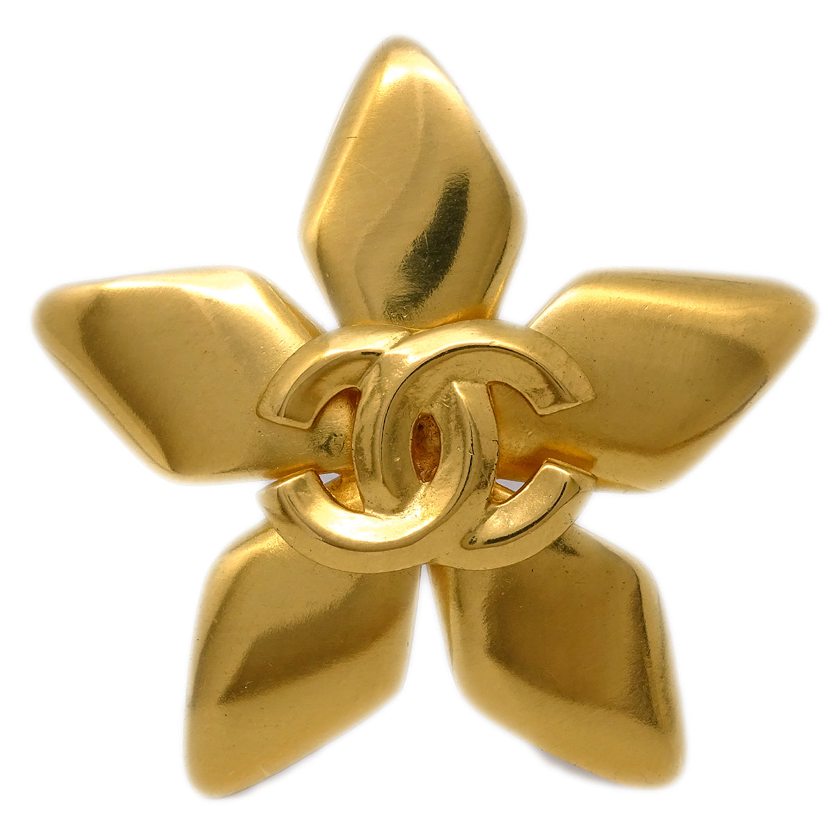 Luxury Chanel CC Brooch Pin Gold 96P