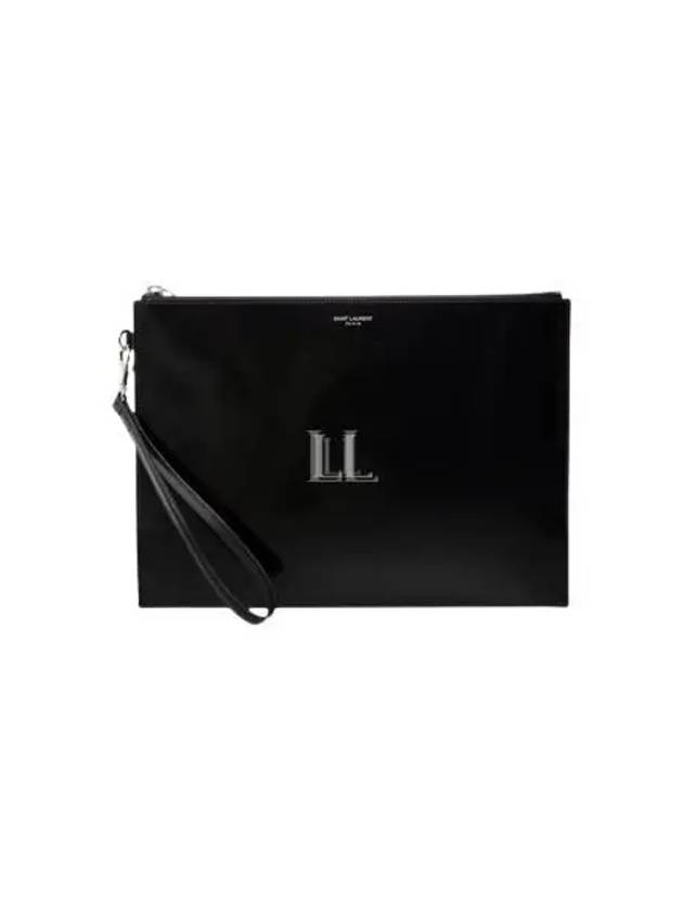 Luxury Saint Laurent Patent Leather Clutch Bag Black