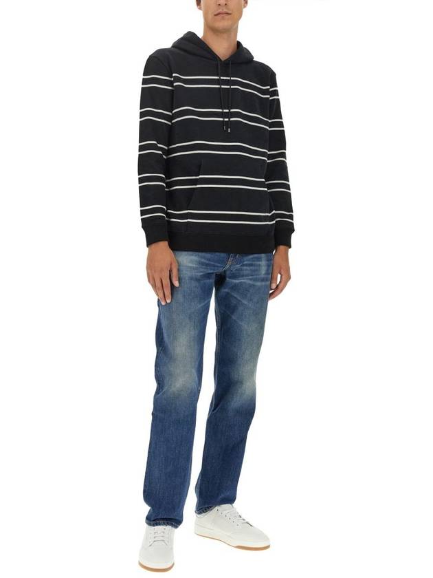 Luxury Saint Laurent Stripe Hoodie Black