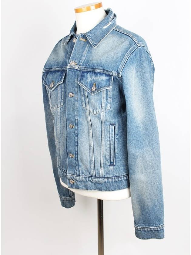 Luxury Balenciaga Wave logo denim jacket 46