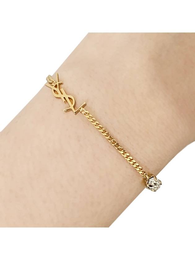 Luxury Saint Laurent Opyum Heart Chain Bracelet Gold