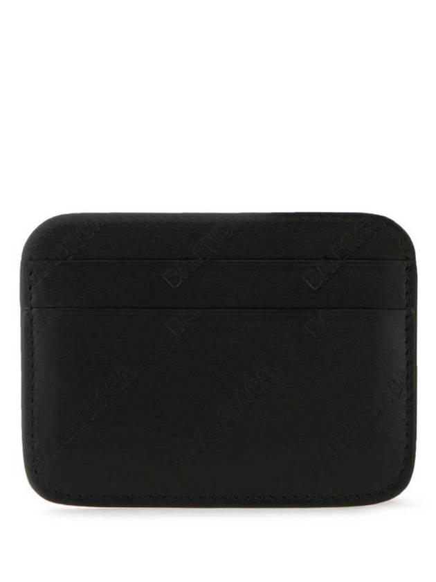 Luxury Balenciaga Embossed Logo Card Wallet Black