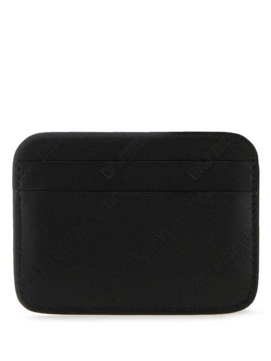Luxury Balenciaga Embossed Logo Card Wallet Black