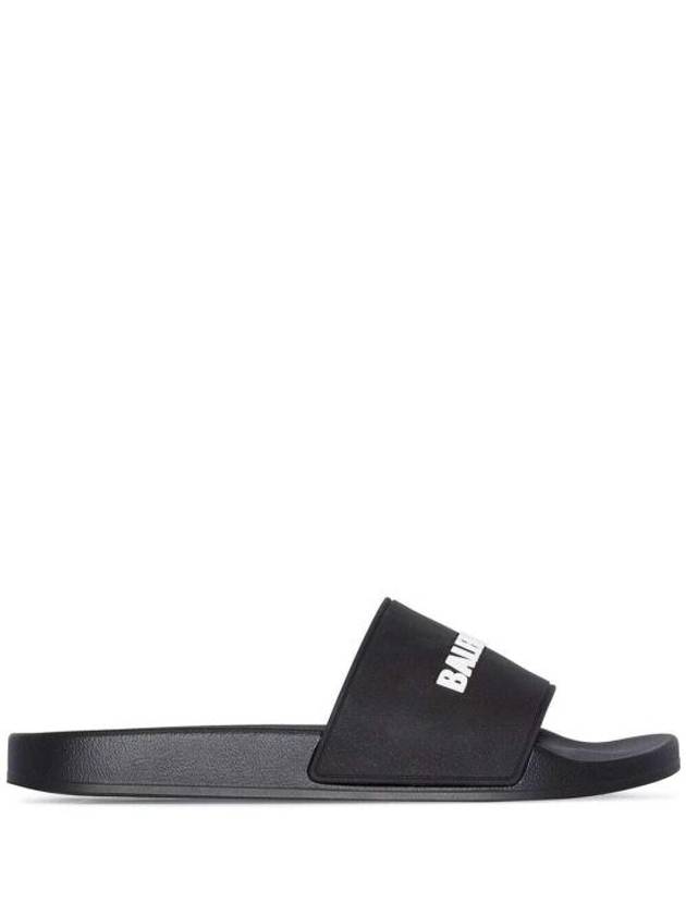 Luxury Balenciaga Men's Logo Full Slippers Black