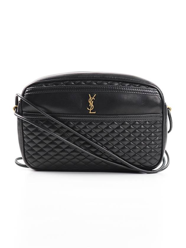 Luxury Saint Laurent Victoire Quilting Cross Bag Black
