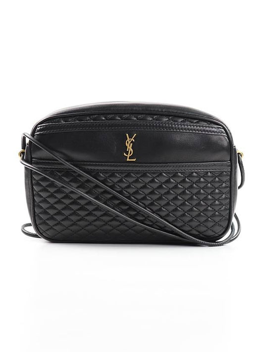Luxury Saint Laurent Victoire Quilting Cross Bag Black