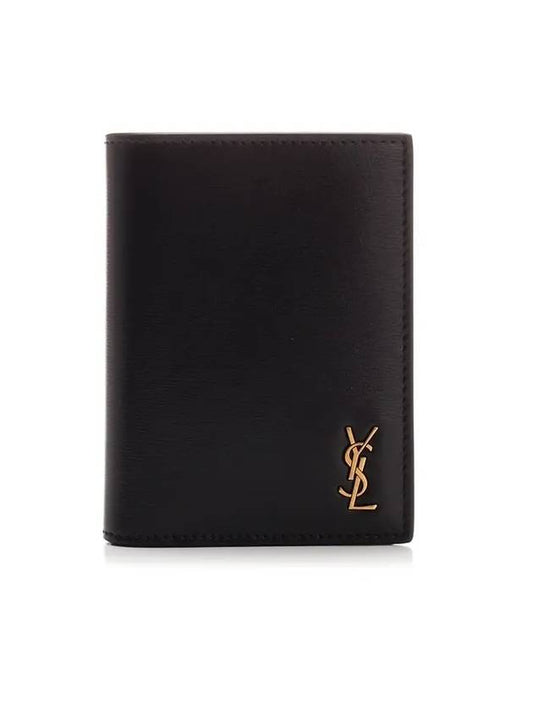 Luxury Saint Laurent Monogram Gold Hardware Bifold Wallet Black