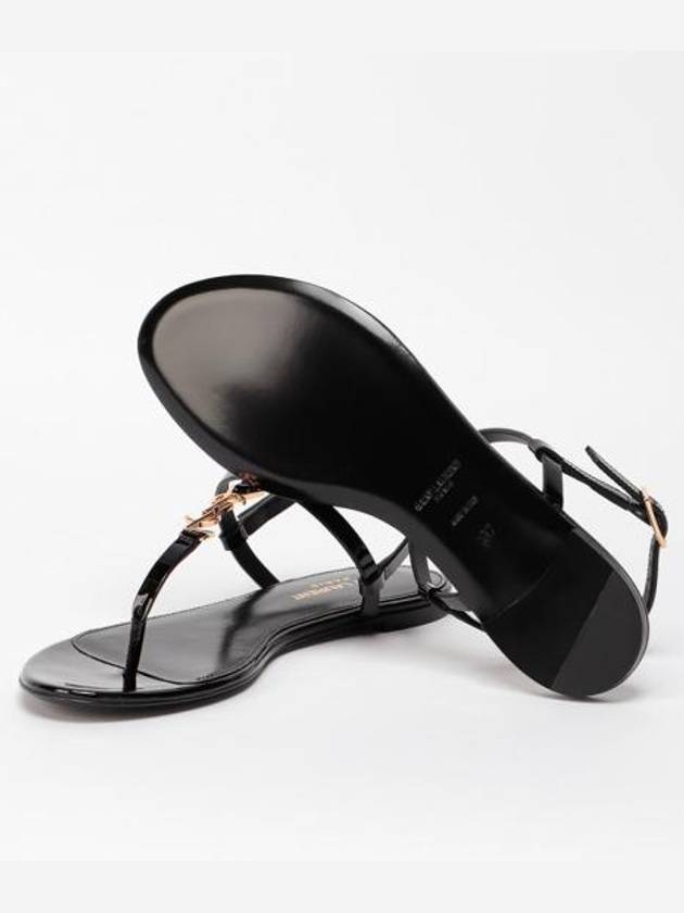 Luxury Saint Laurent Women's Monogram Cassandra Sandals Black