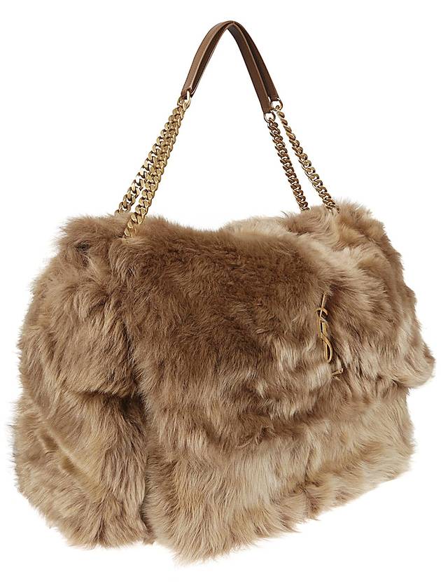 Luxury Saint Laurent Niki Oversized Shearling Shoulder Bag Rouan