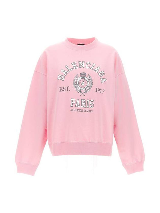 Luxury Balenciaga College 1817 Sweatshirt Pink