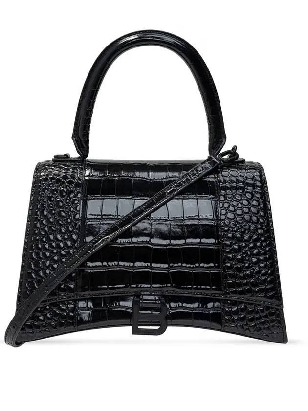 Luxury Balenciaga Hourglass Top Handle Tote Bag Black