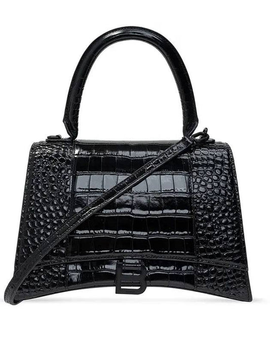 Luxury Balenciaga Hourglass Top Handle Tote Bag Black