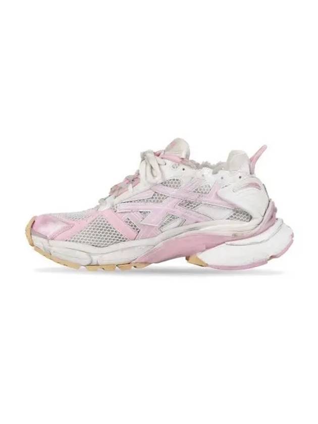 Luxury Balenciaga Effect Mesh Runner Low Top Sneakers White Pink